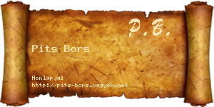 Pits Bors névjegykártya